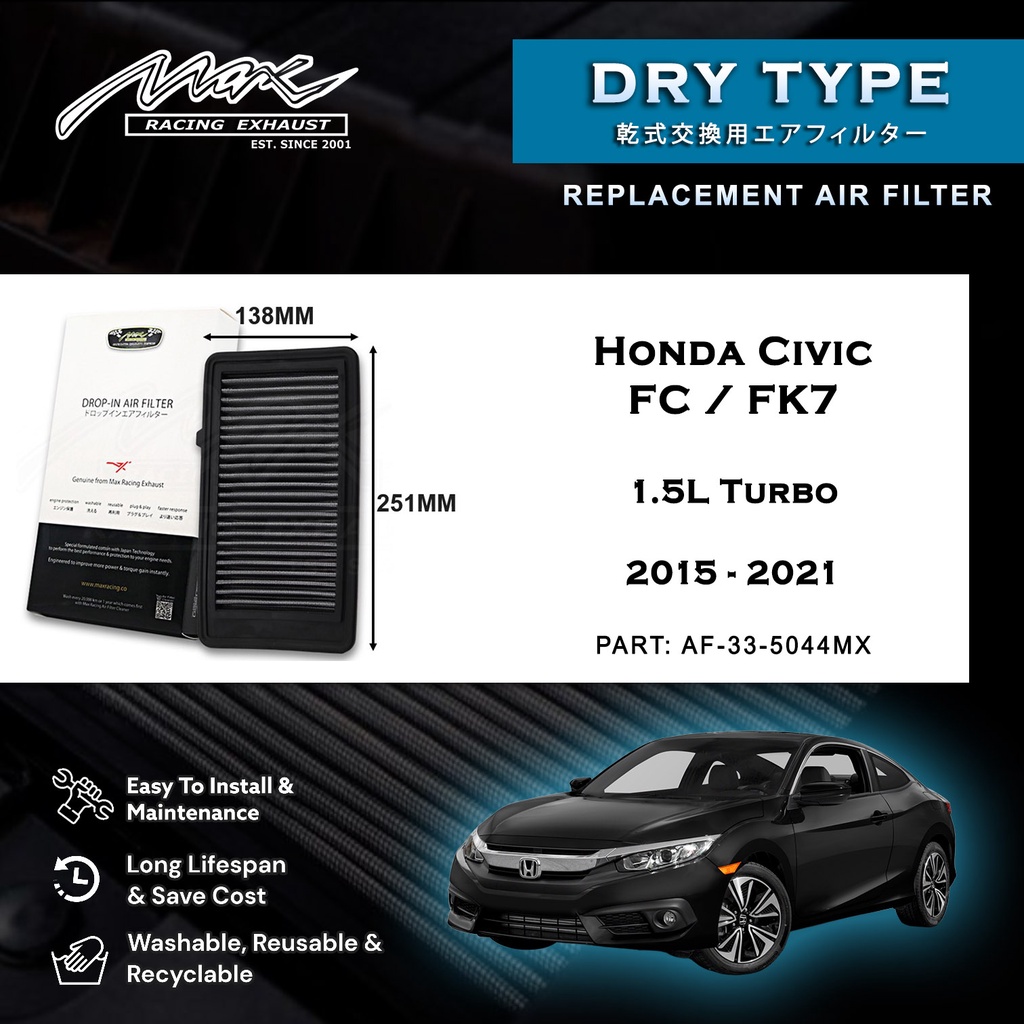 Honda Civic FC / FK7 1.5L Turbo 20152021 335044MX Max Racing Exhaust