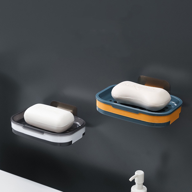 Creative Double Layer Bathroom Shower Soap Box Rack / Wall-mounted ...