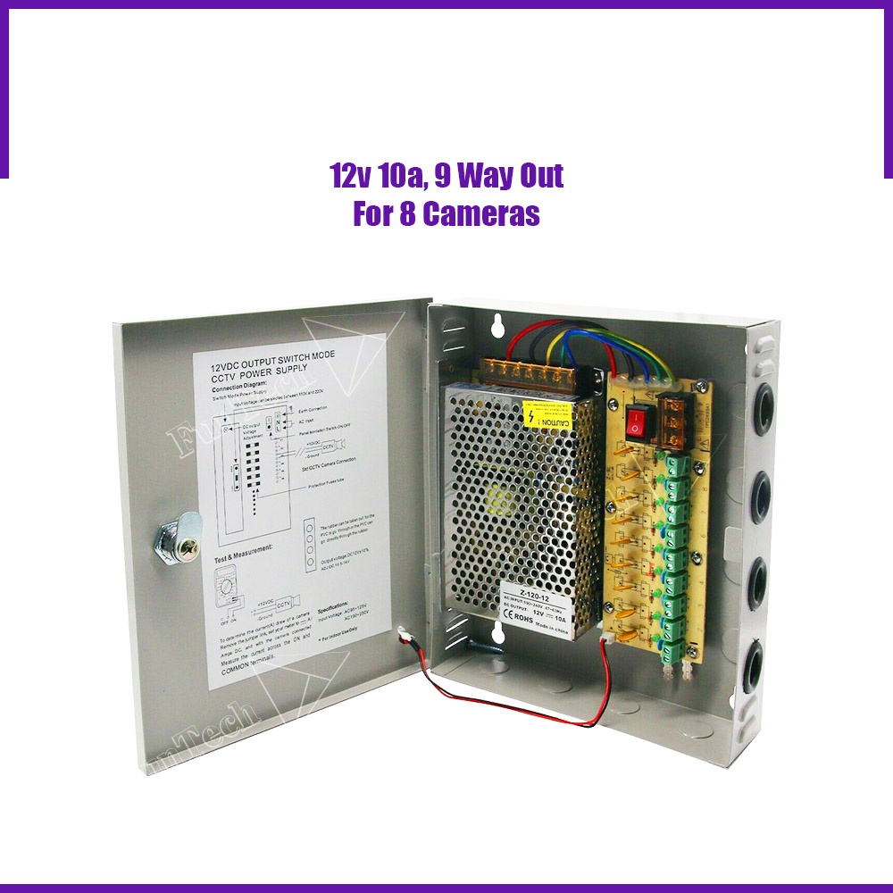 FunTech 12V 5A / 12V 10A / 12V 20A CCTV Power Supply For Analog CCTV Security Camera Power Box