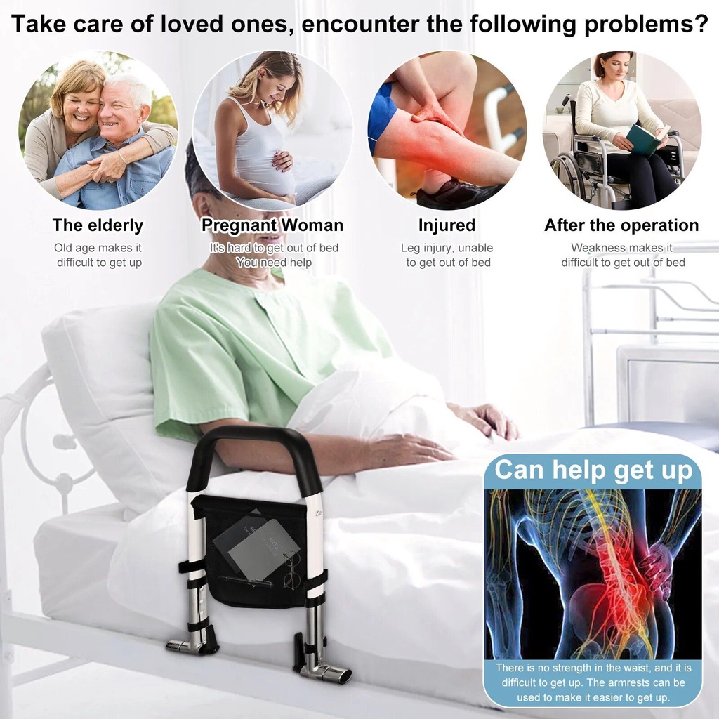 Bed Safety Rail Assist for Elderly Adults Pregnant women Foldable ...