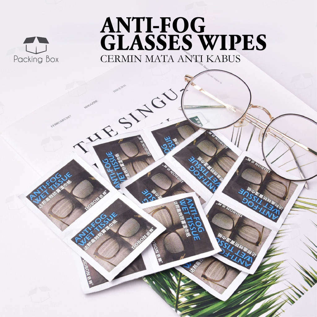 PKB 50Pcs AntiFog Wipes For Glasses Individually Wrapped Disposable