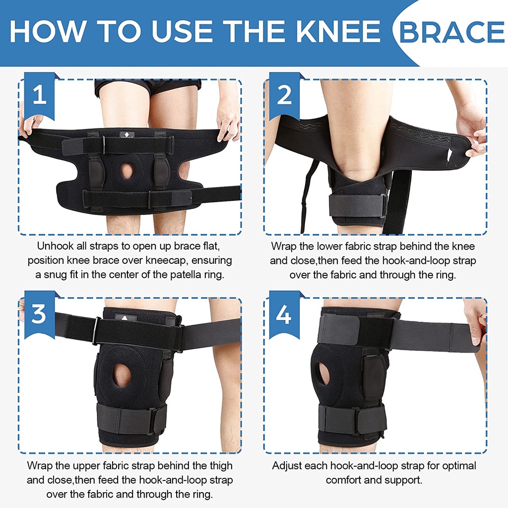 NEENCA Knee Brace Support Adjustable Compression Breathable Patella ...