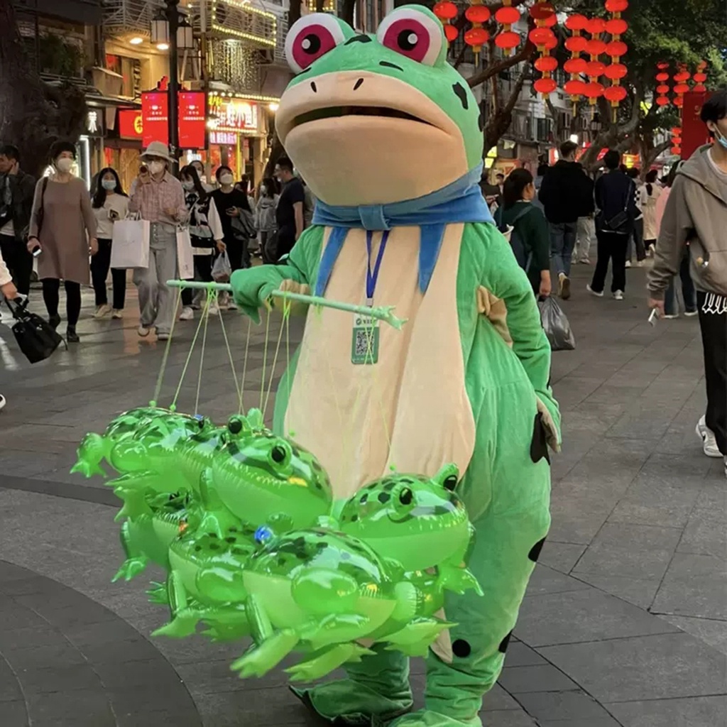 Ready To Stock Frog Cub Balloons Will Glow Bounce PVC Inflatable Frog ...