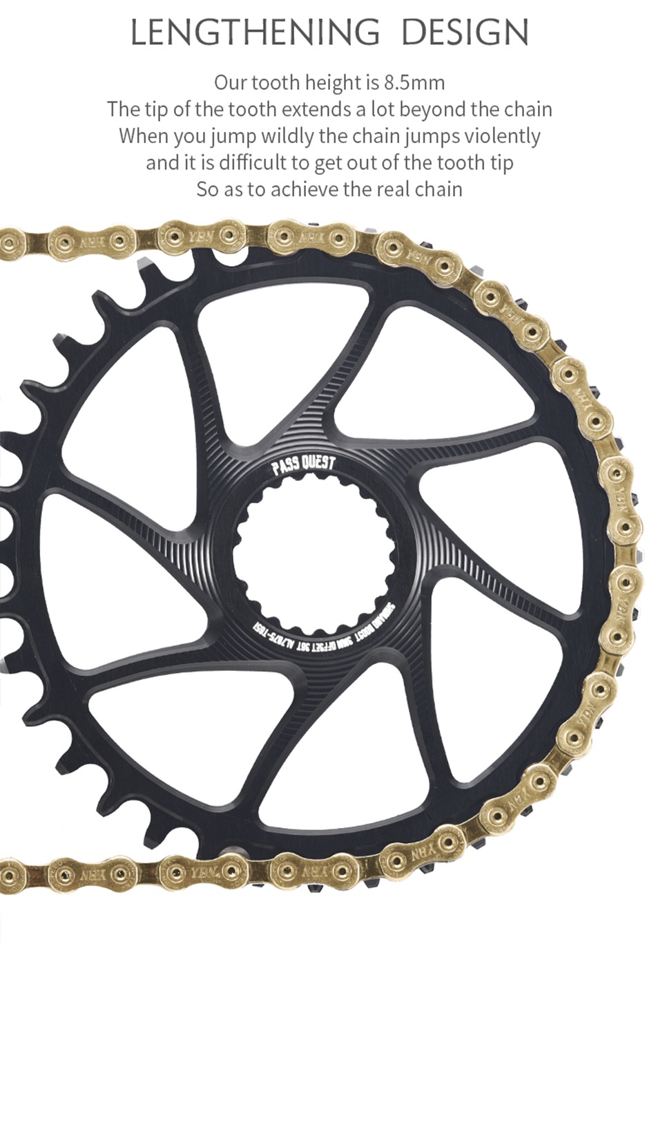 Chainring 3mm Offset Shimano Direct Mount MTB Narrow Wide 28-38T ...