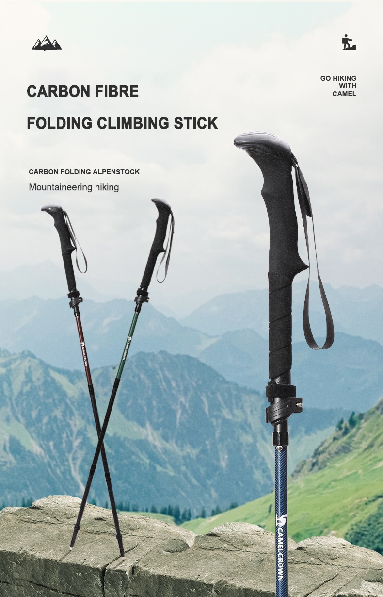 CAMEL CROWN Outdoor Carbon Climbing Rod Light Weight Hiking Equipment ...