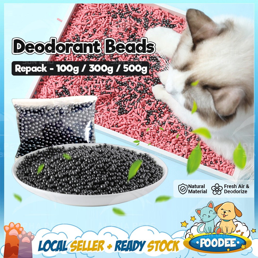 POODEE Repack 500g Beads Activated Charcoal Cat Litter Deodorant