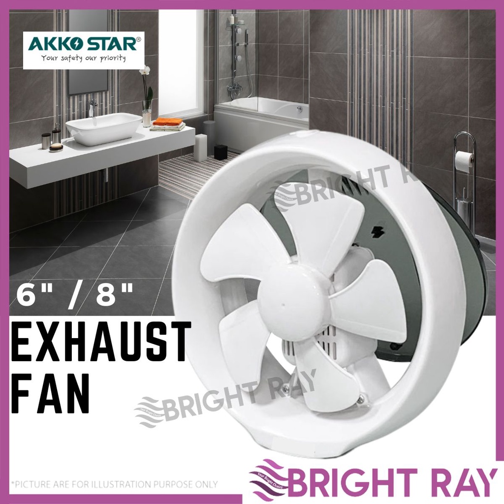 AKKO STAR 6" / 8" Window Mounted Exhaust Fans Home Ventilation Low