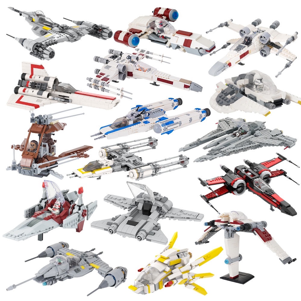 MOOXI Star Wars Series Aircraft 3D Model MOC Bricks Parts Fighter ...
