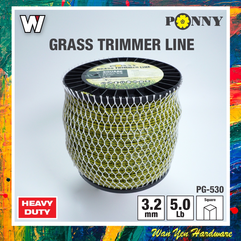5 LB - 3.2mm PONNY Brush Cutter Trimmer Line / Tali mesin rumput ...