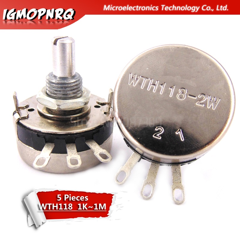 WTH118-1A 2W 10K ohms potentiomètre à film carbone conique rotatif pots