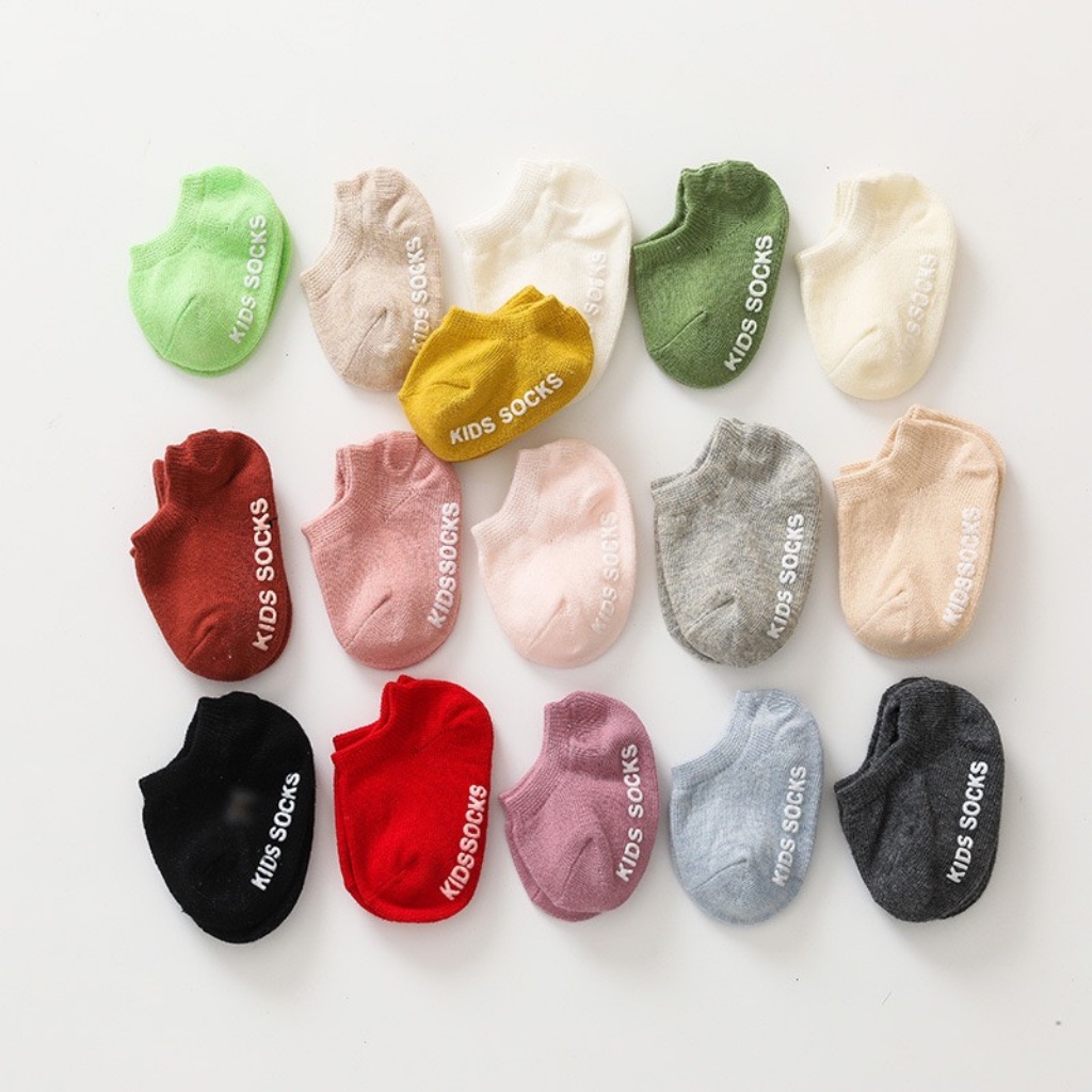 Anti Slip Baby Candy Color Cotton Socks 100% 0-2 years | Shopee Malaysia