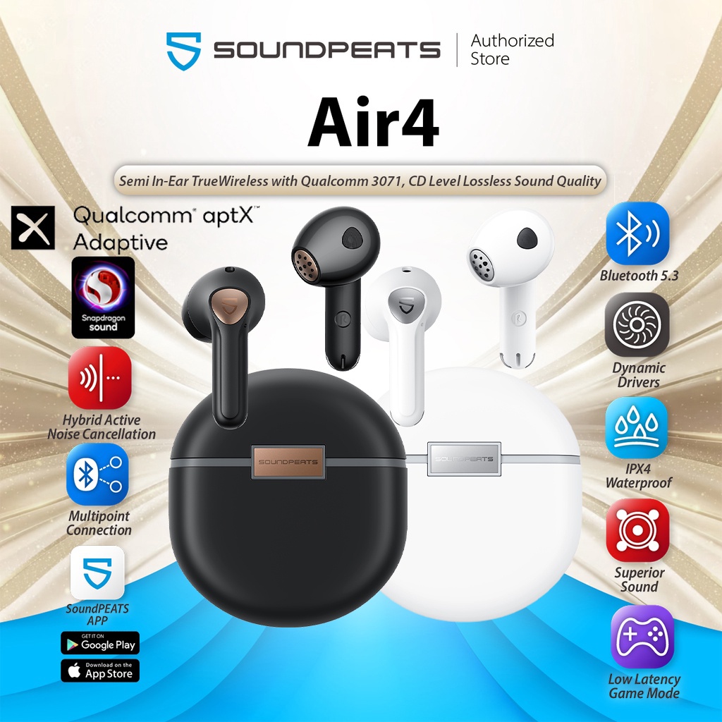 SoundPEATS Air 4 Bluetooth 5.3 Qualcomm 3071 , Adaptive Hybrid Active ...