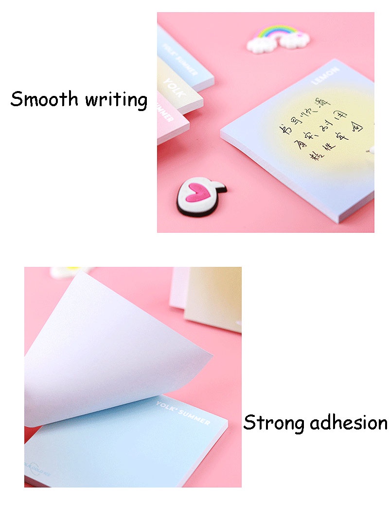50Sheets Gradient Sticky Notes Colourful Memo Pad Note Paper Stationery ...