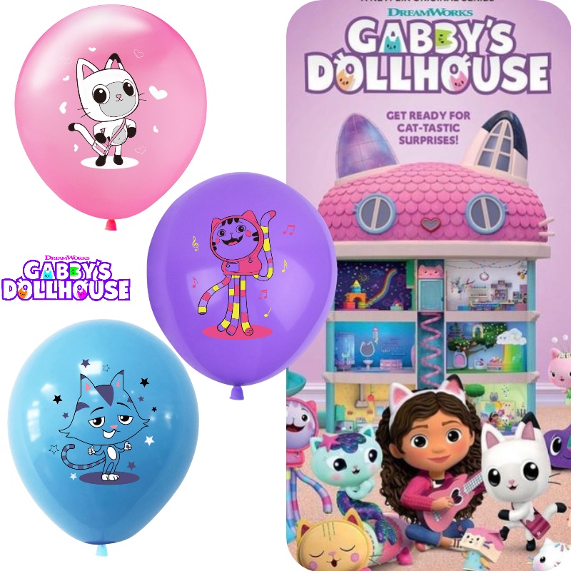 Gabby Dollhouse Themed Party Balloons 12 Inch Latex Balloons Assorted