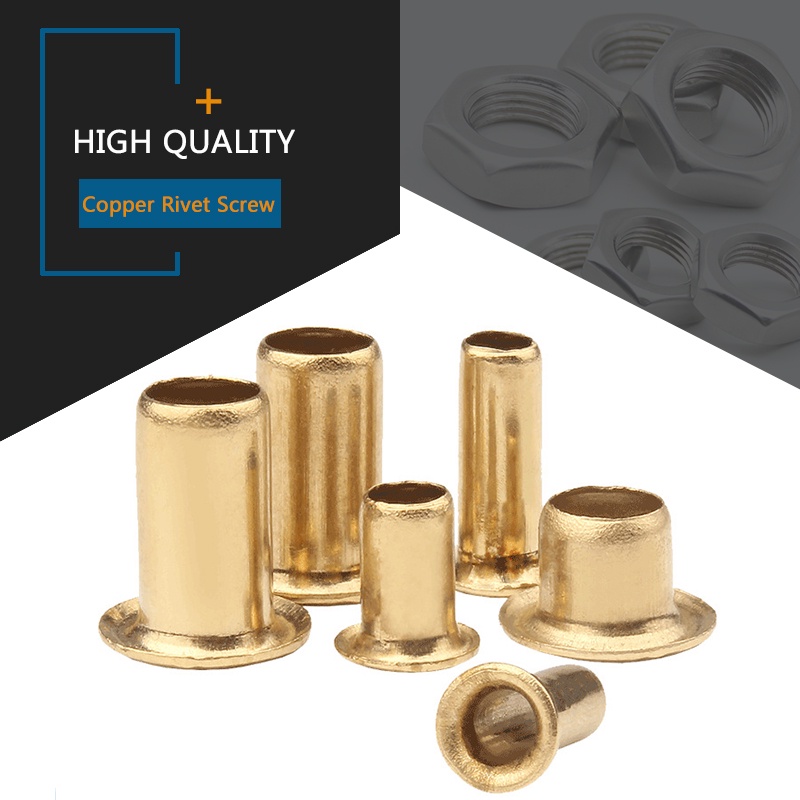 M0.9 M1.3 M1.5 M1.7 M2 M2.3 M2.5 Brass Eyelet Rivet Nut Copper Hollow ...