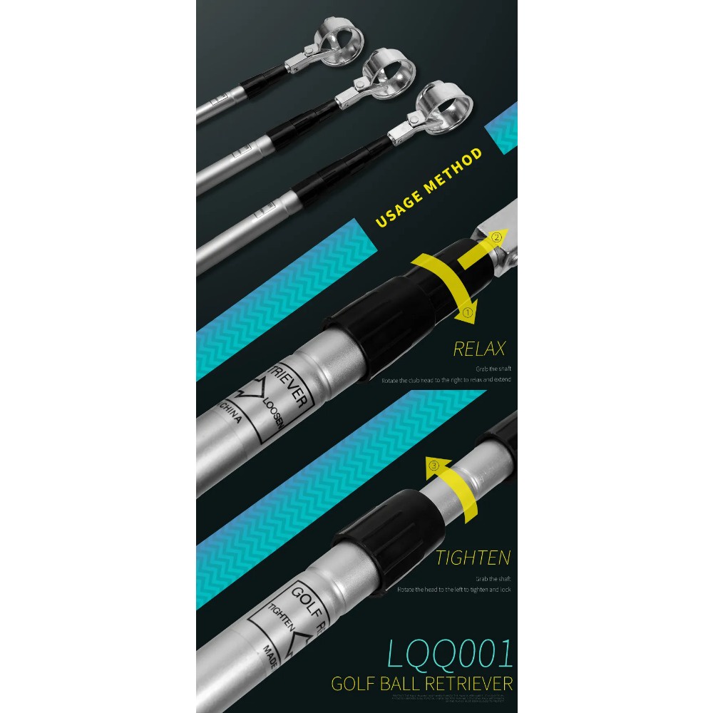 PGM LQQ001 Golf Ball Retriever Telescopic Golf Fishing Rod Telescopic ...