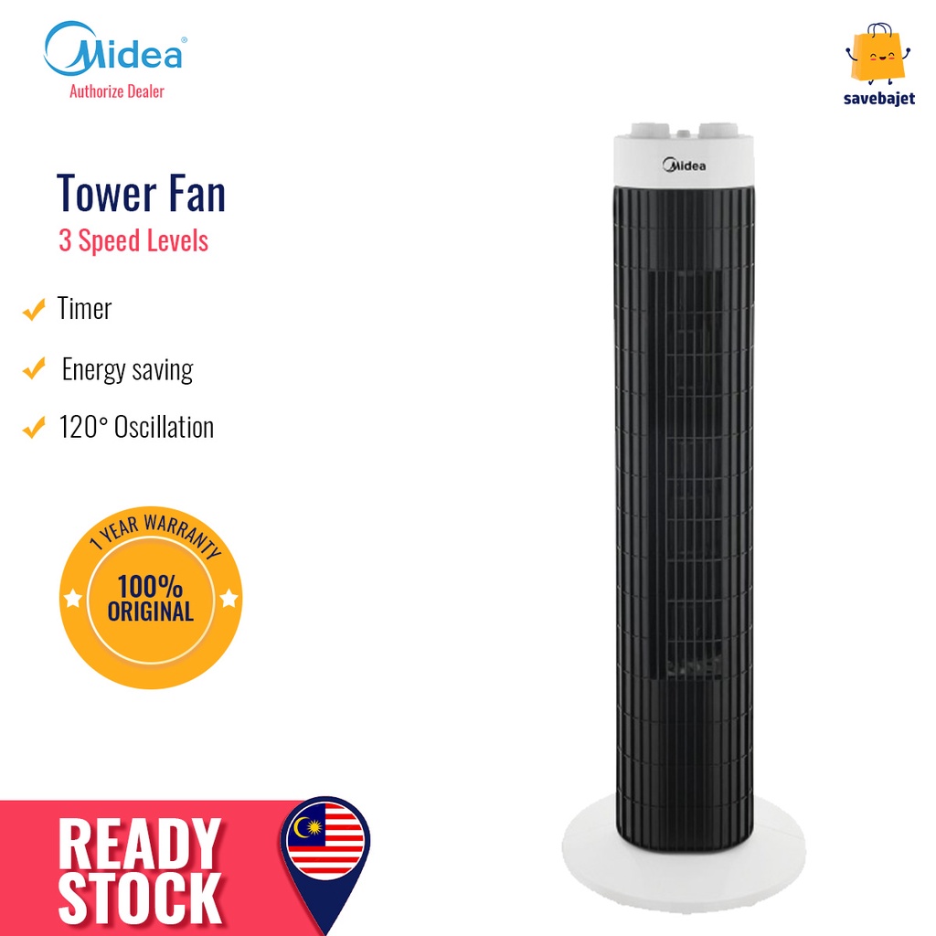 Midea Tower Fan MTF-101K | Shopee Malaysia