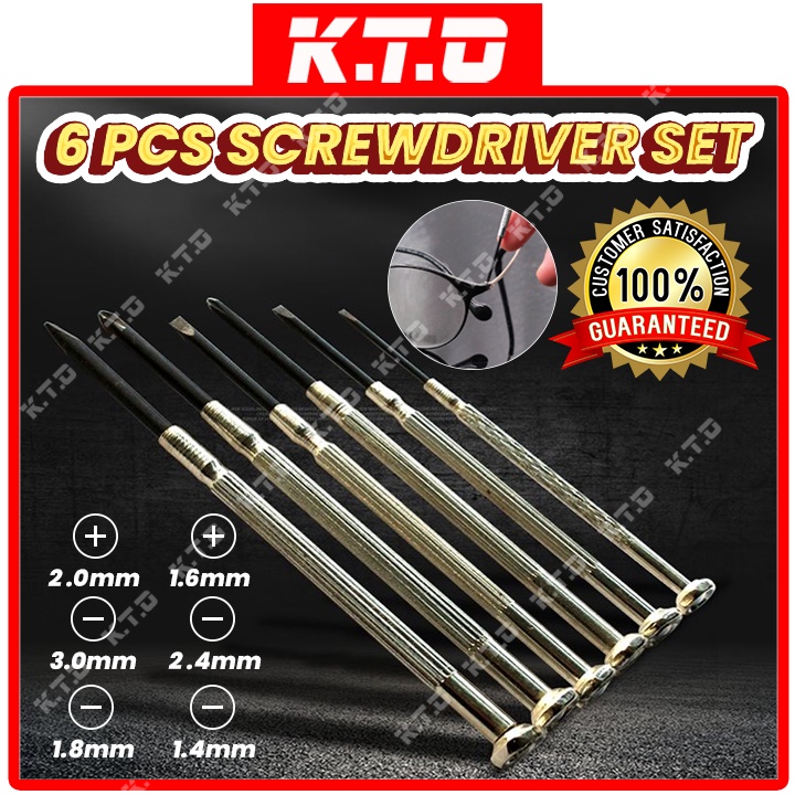6PCS Precision Screwdriver Set Flathead & Philips Mini Repair Tool Kit