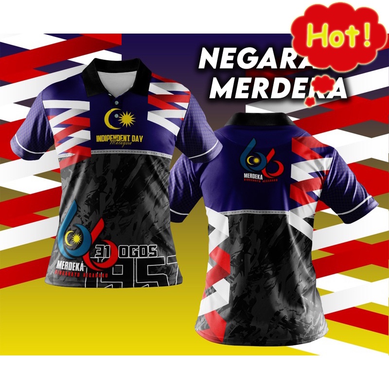 My country celebrates 66 years 2023 Sublimation Jersey Malaysia Merdeka