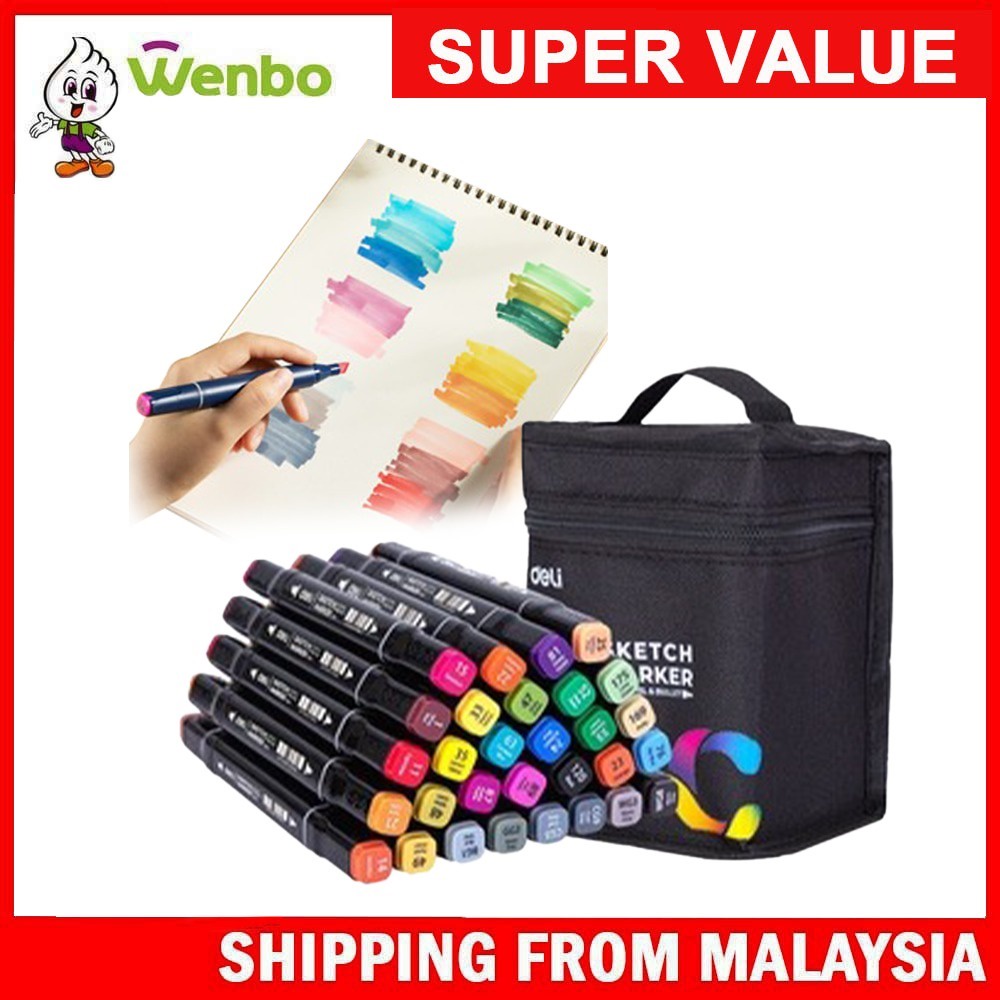 Wenbo Pen Marker Sketsa Deli Sketch Marker Pen Sets Professional ...