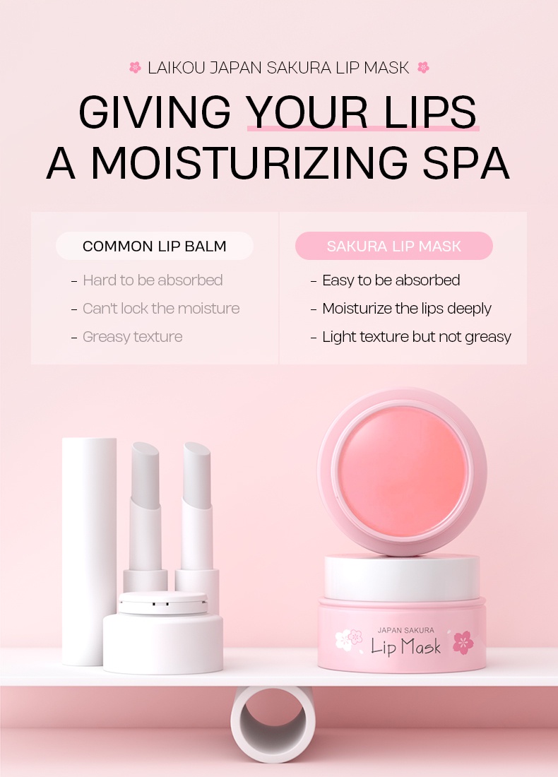 2er Set Lippenmasken Honig & Sakura – Für Tag & Nacht, Feuchtigkeitsspendend, Mit Applikator