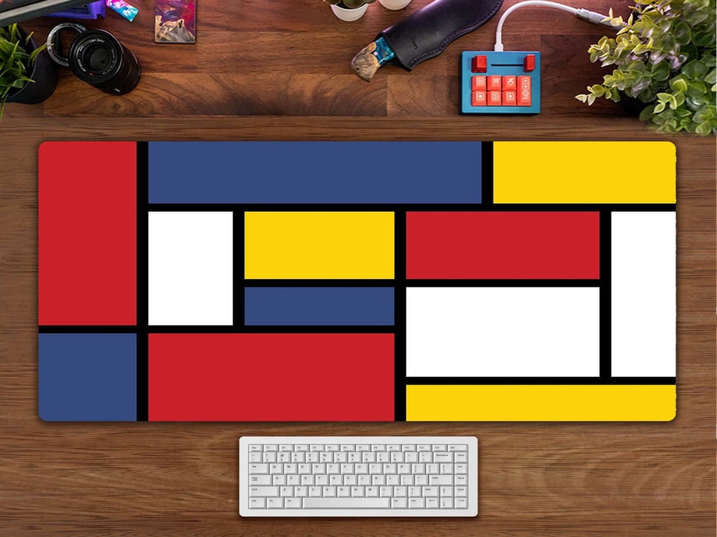 Colorful Rectangles Mouse pad XXL(2 Versions) ,Mondrian Style Desk Mat
