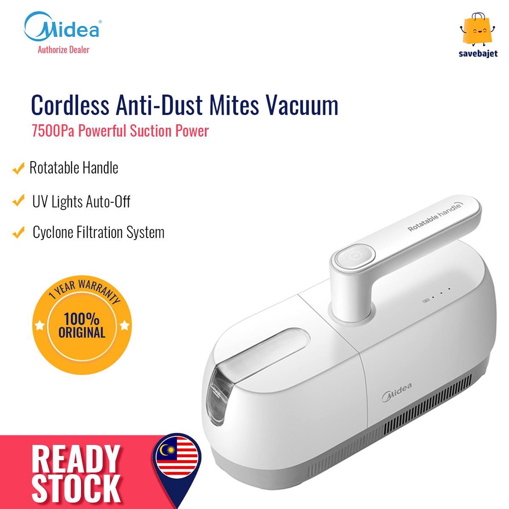 Midea Cordless AntiDust Mites Vacuum Cleaner 110W MVCB5D Shopee