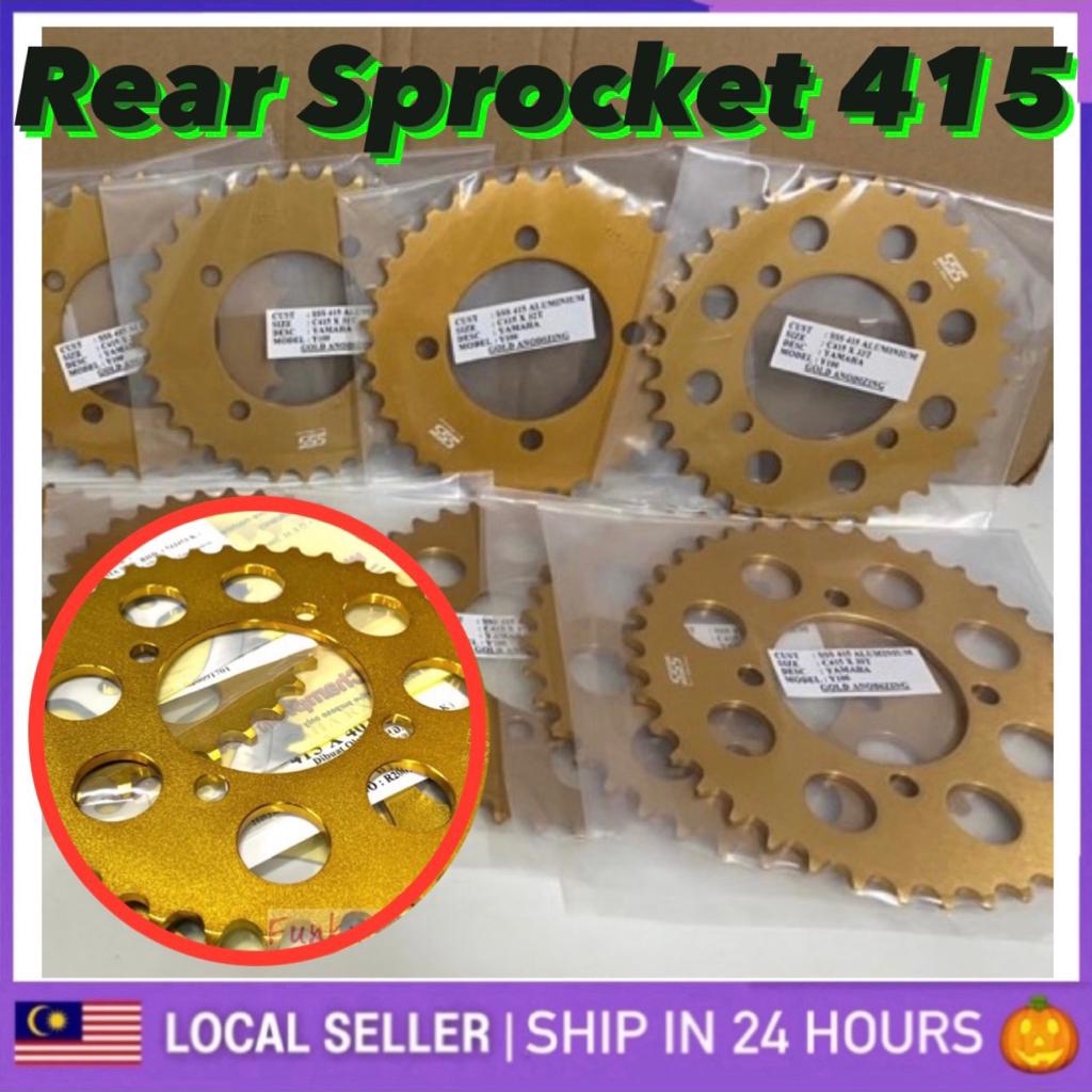 Yamaha RXZ Y125Z LC135 Y100 Y15ZR SRL SSS 415 Gold Steel Rear Sprocket ...