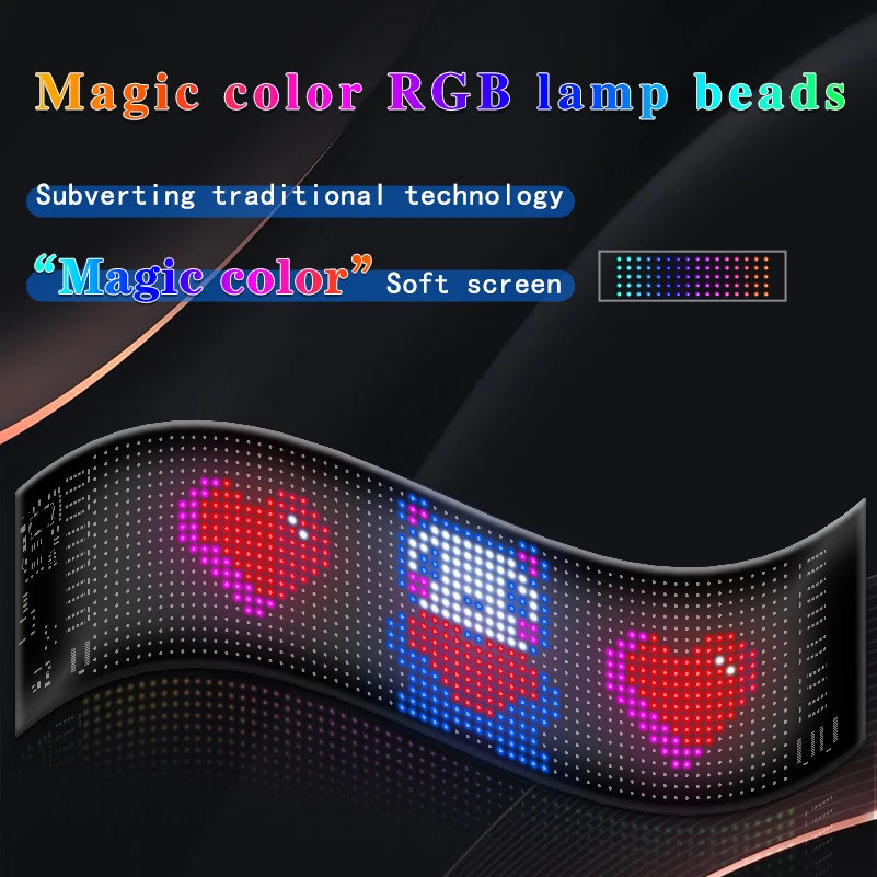 LED Matrix Pixel Panel Devil's Eye Car Sign Animation Display Flexible ...