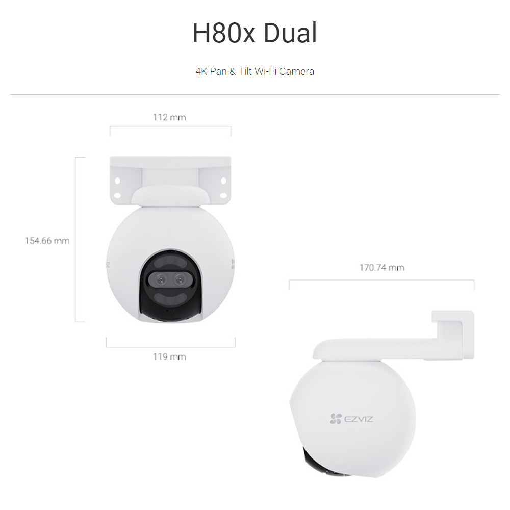 EZVIZ H80x Dual 8MP + 2MP Full HD 1080P Color Night Vision Two Way Talk ...
