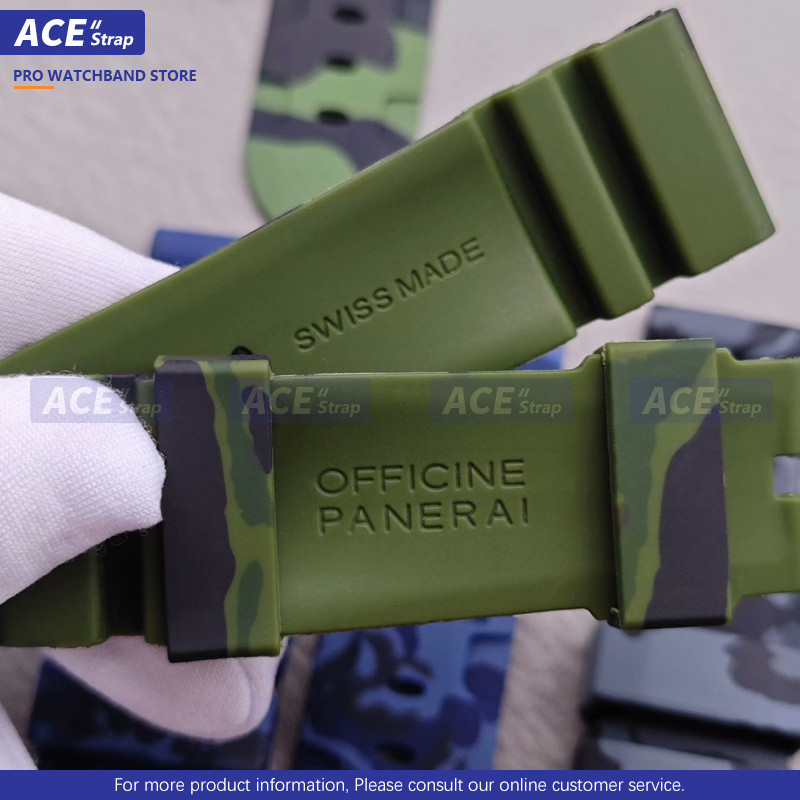 Rubber Strap for Panerai Submersible - Olive Green