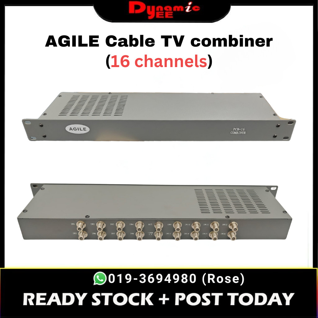 Agile 16 channels Cable TV Signal Mixer Coaxial RF Digital Analog ...