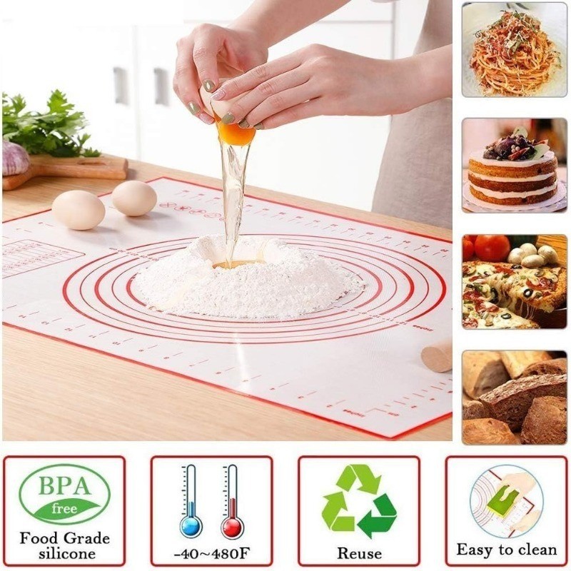Silicone Baking Mat Kneading Pad Dough Mat Pizza Cake Dough Maker ...