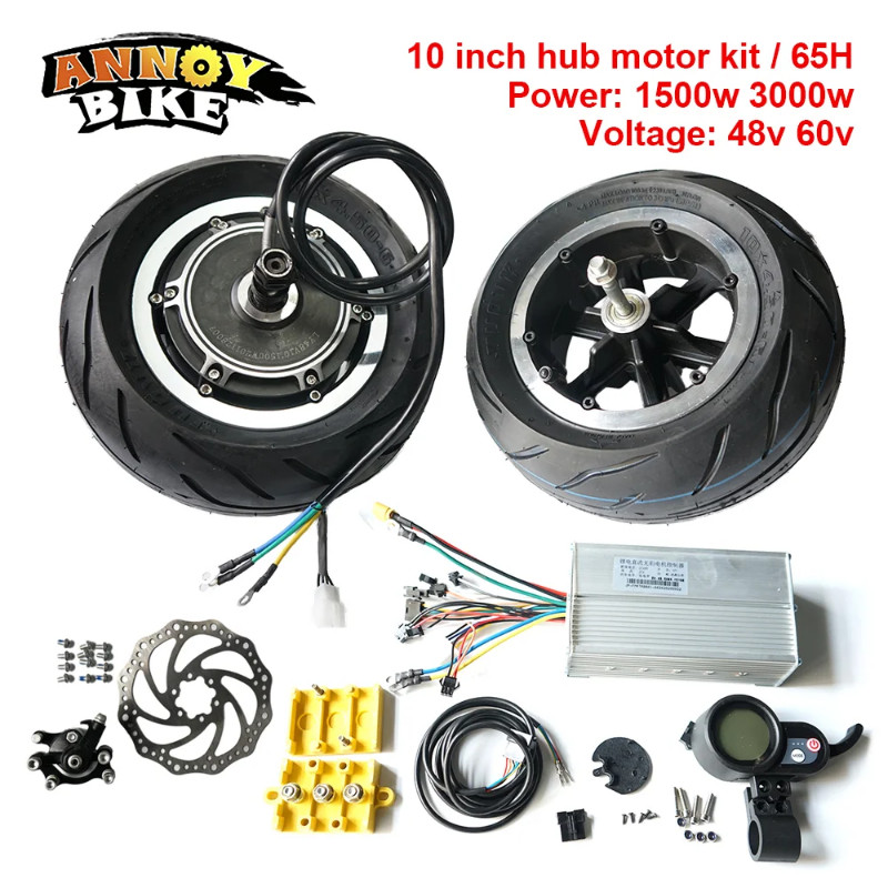 10 Inch Hub Motor Kit 48V 1500W 60V 3000W Electric Motorcycle Scooter ...