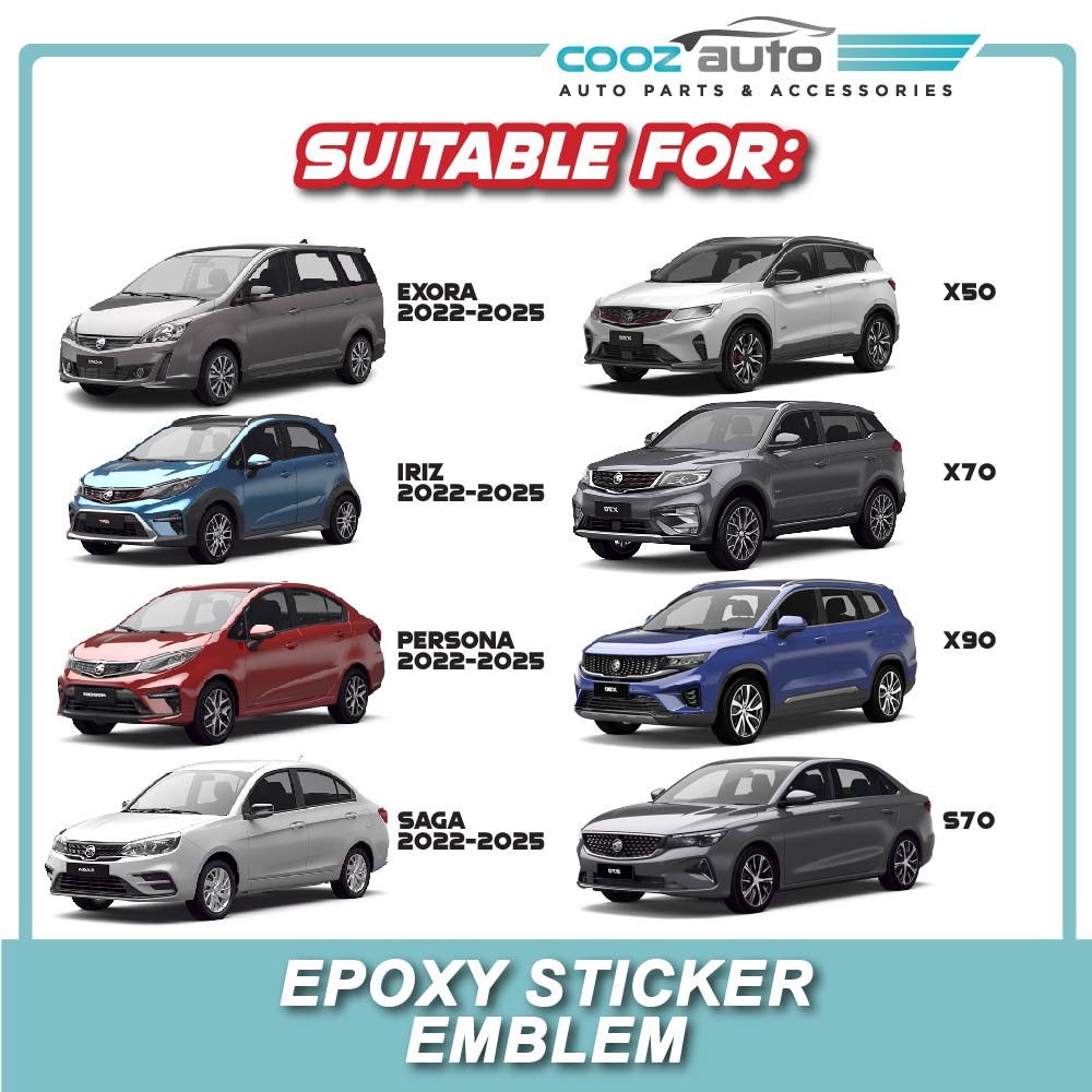 Car Epoxy Front Sticker Emblem Logo Proton Saga Persona Iriz Exora X70 ...