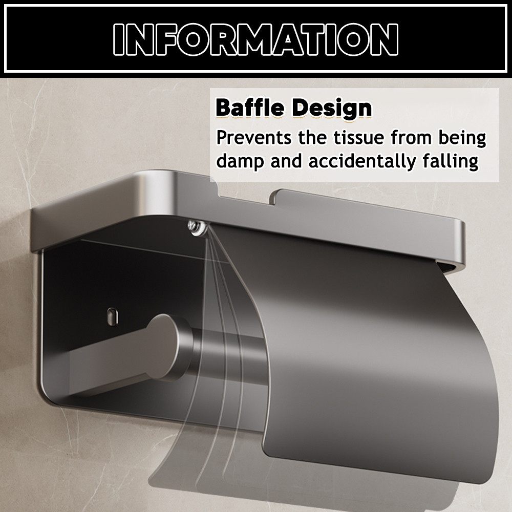 [2 in 1] Innohut Toilet Roll Holder Tissue Paper Roll Rack Pemegang ...