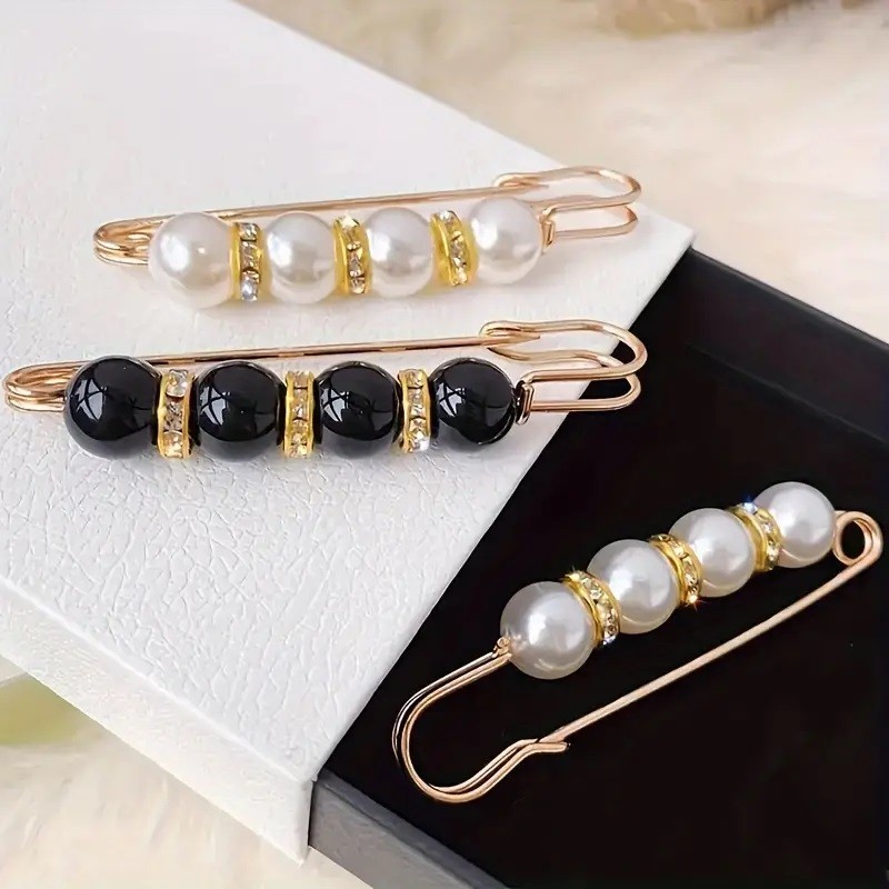 Trendy Cute 2 in 1 Pearl Pin Brooch | Pant Waist Pin Safety | Fashion ...