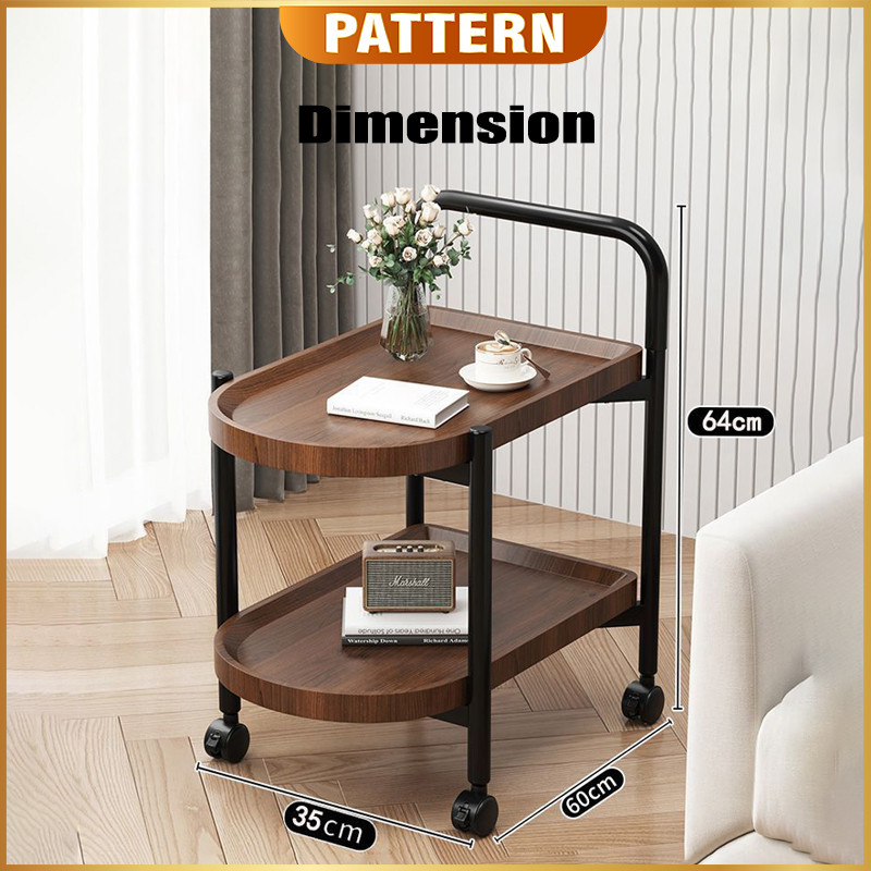 PATTERN Troli Roda Movable Corner Table Trolley Tea Table with Wheels ...