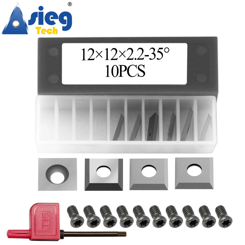 12×12×2.2mm Carbide Insert Blades Cutter Knife Square for Wood Lathe ...