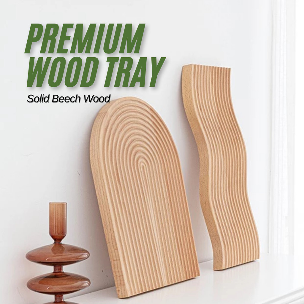 {BSU} Wooden Wave Tray Water Ripple Wave Design Home Decoration Food ...