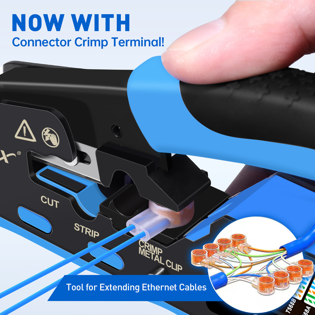 ZoeRax 5-in-1 RJ45 Crimping Tool Kit Cat5e Cat6 Cat6A Cat7 Ethernet ...