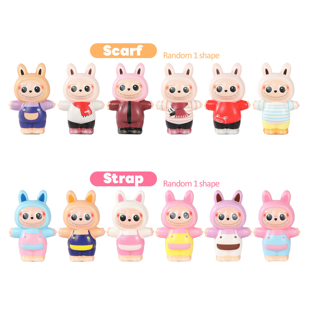 lakoe Slow Rebound Labubu Doll Squishy Toys EVA Strap Pants Silicone ...