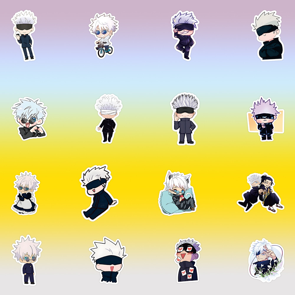 Chibi Gojo Satoru Sticker Pack (60 Pcs) - Cute Decorations for Laptops ...