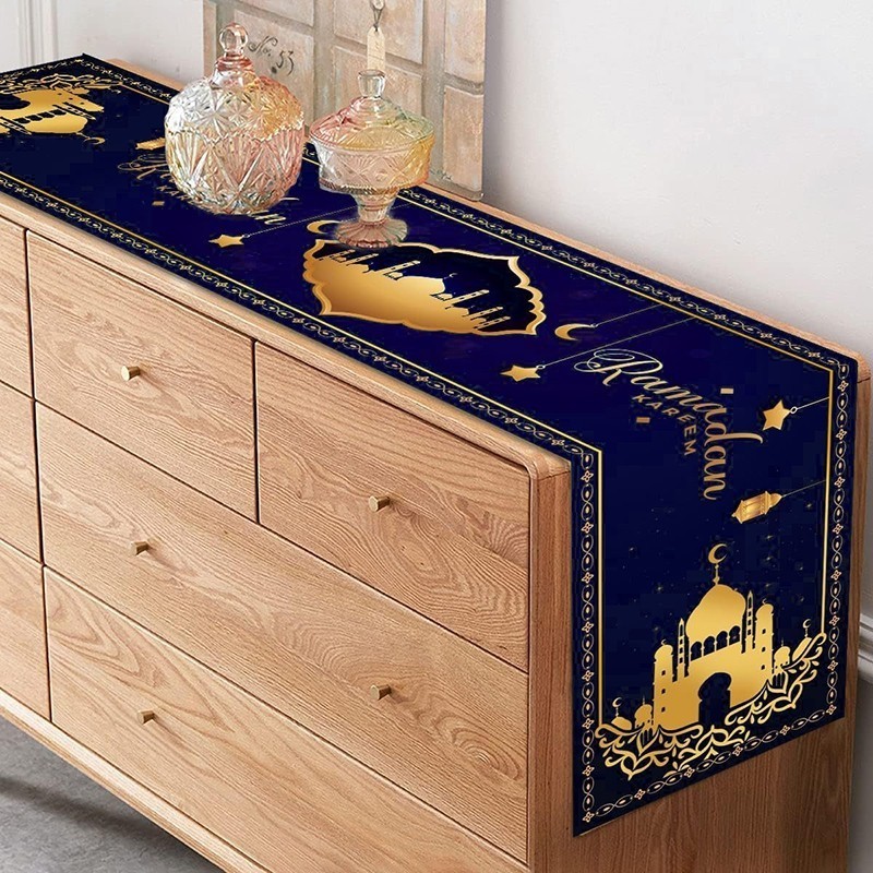 RAYA 2025 Table Runner Star Ramadan Star Moon Castle Table Cloth Eid ...