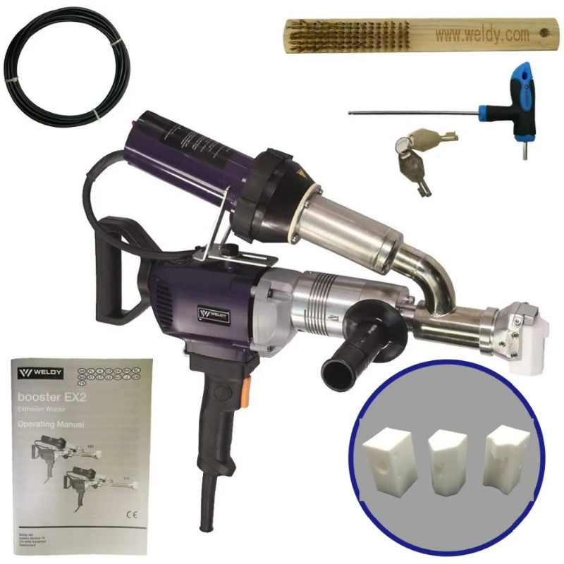 WELDY EX2 3400W Handheld Plastic Extrusion Welding Machine kit Hot Air ...