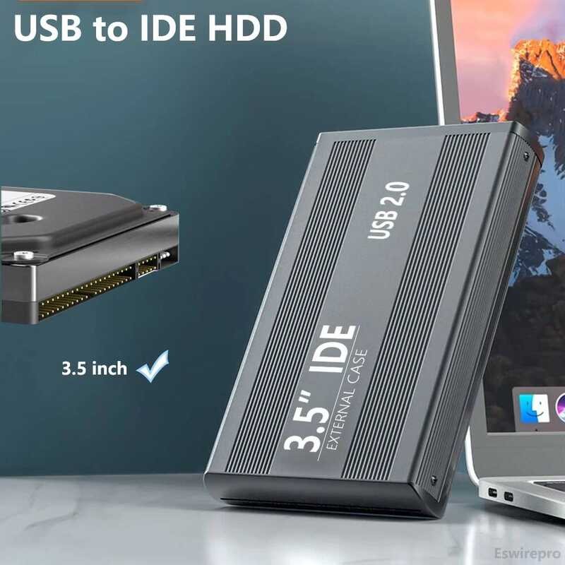 3.5 2 Ef Inch IDE Hard Disk Enclosure HDD SSD USB To PATA HD External ...