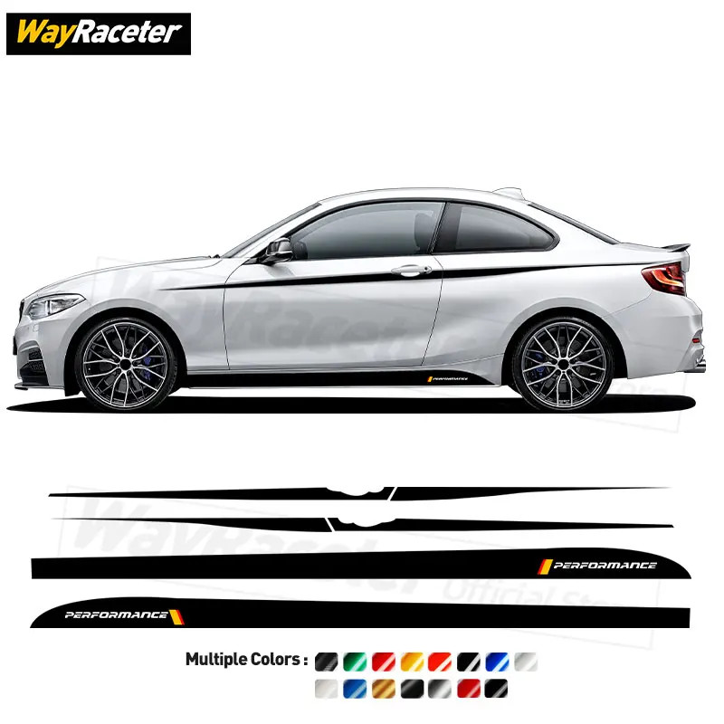 M Performance Car Door Side Stripes Skirt Sticker Waist Line Upper ...