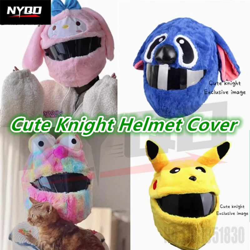 Motorcycle Helmet Cover Motobike Fuzzy Hats Rabbit Pig Helmet Covers ...