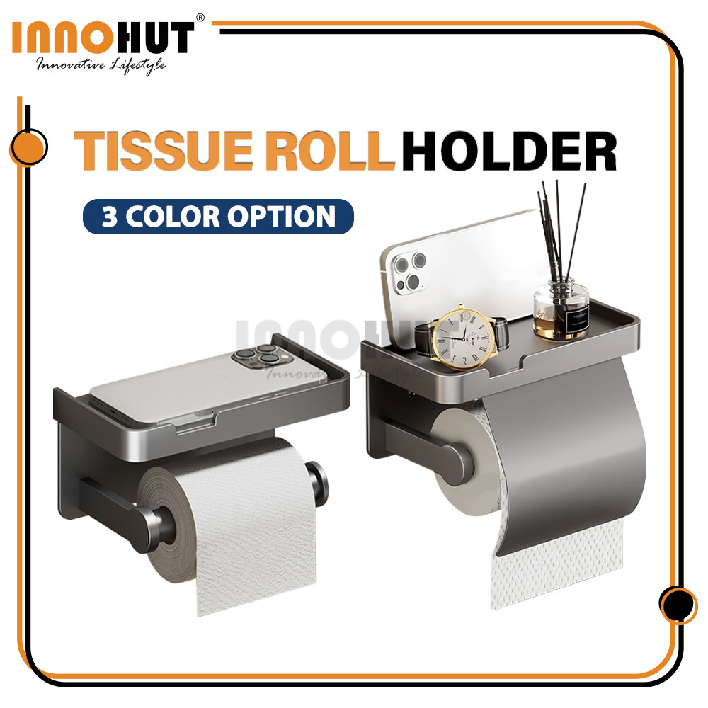 [2 in 1] Innohut Toilet Roll Holder Tissue Paper Roll Rack Pemegang ...