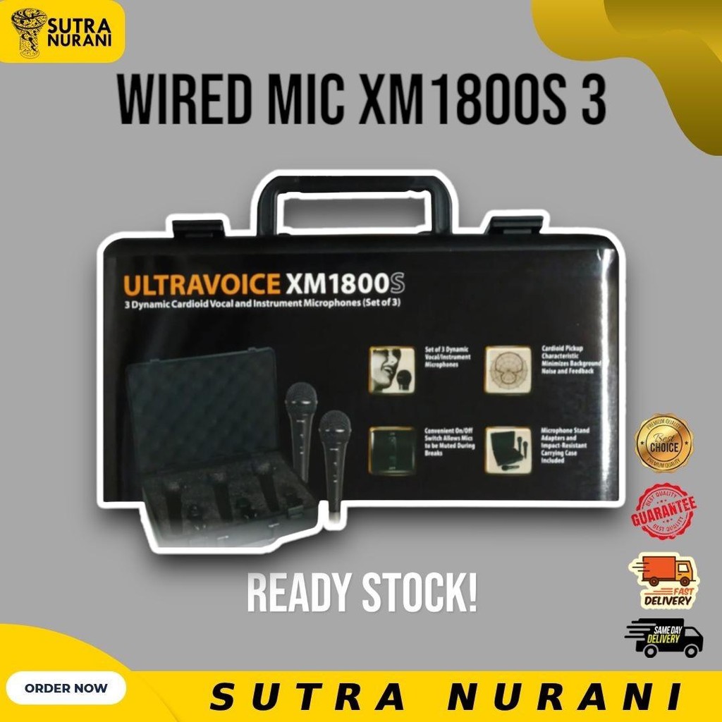 Behringer XM1800S – Set 3 Mikrofon Dinamik Kardioid untuk Vokal dan ...